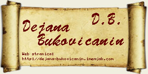 Dejana Bukovičanin vizit kartica
